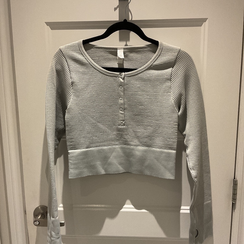 Aerie Women’s Waffle Cropped Long Sleeve Top